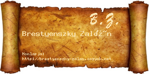 Brestyenszky Zalán névjegykártya